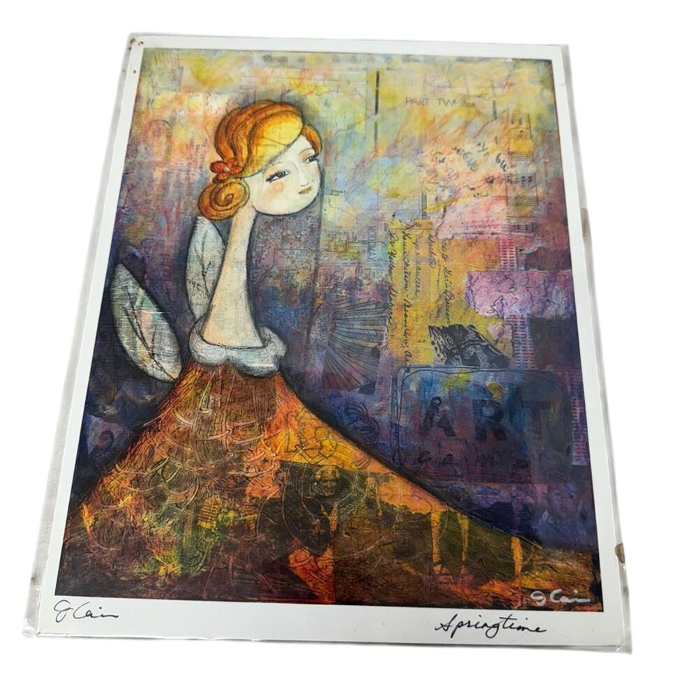 Jody Cain Springtime Lithograph 8.5 x 11 Print No Frame Art Vintage 90s